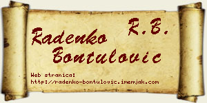Radenko Bontulović vizit kartica